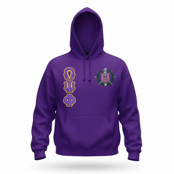 Omega Psi Phi Embroidered Hoodie