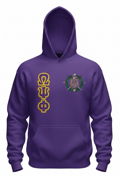 Omega Psi Phi Embroidered Hoodie