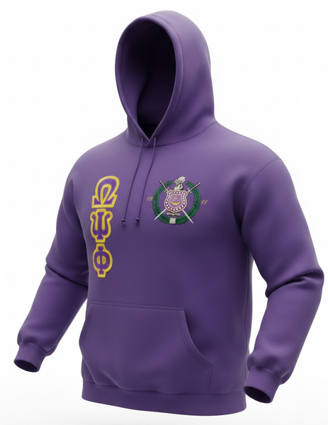 Omega Psi Phi Embroidered Hoodie