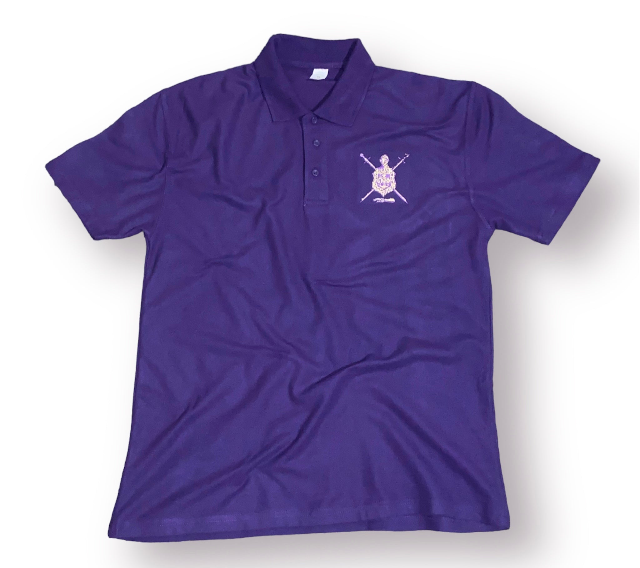 Embroidered Omega Psi Phi 3 Botton Polo