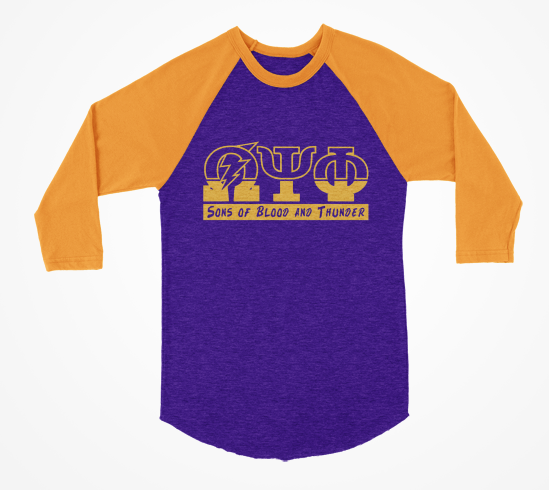 Omega Psi Phi Sons Of Blood and Thunder Baseball T-Shirt